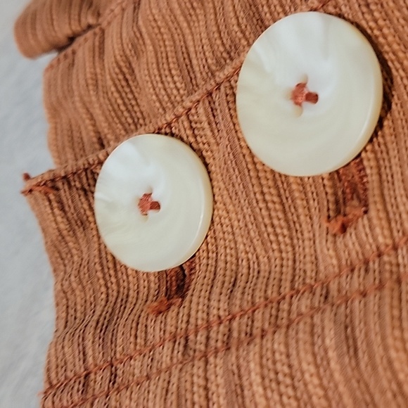 Free People orange/pink button up mini skirt NWOT - Picture 9 of 10